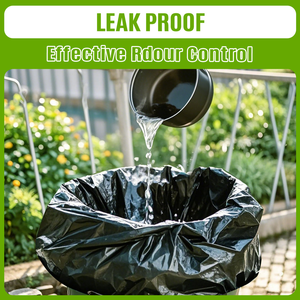 GRANDMA SHARK 20 Pack 100L Heavy Duty Bin Bags, Recycled Material Refuse Sacks, Strong 33 Micron Black Bin Bags, for Home & Commercial Waste Disposal, Durable & Leak-Proof