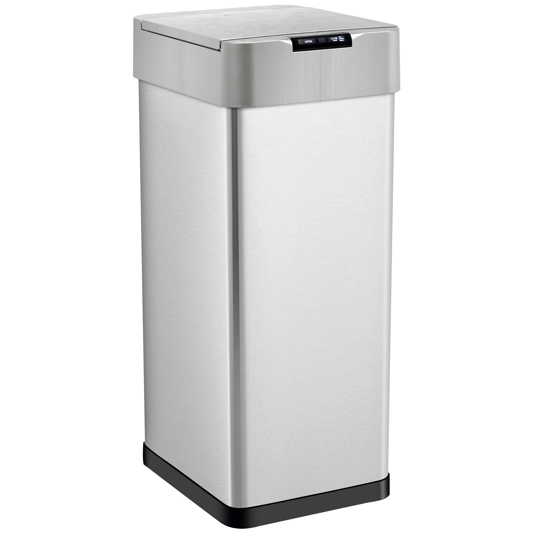 GRANDMA SHARK 50L Automatic Sensor Bin, Stainless Steel Touchless Rubbish Bin with Adjustable Infrared Sensor, Waterproof Kitchen Waste Bin with Soft Close Lid, Battery or USB-C Powered, Silver