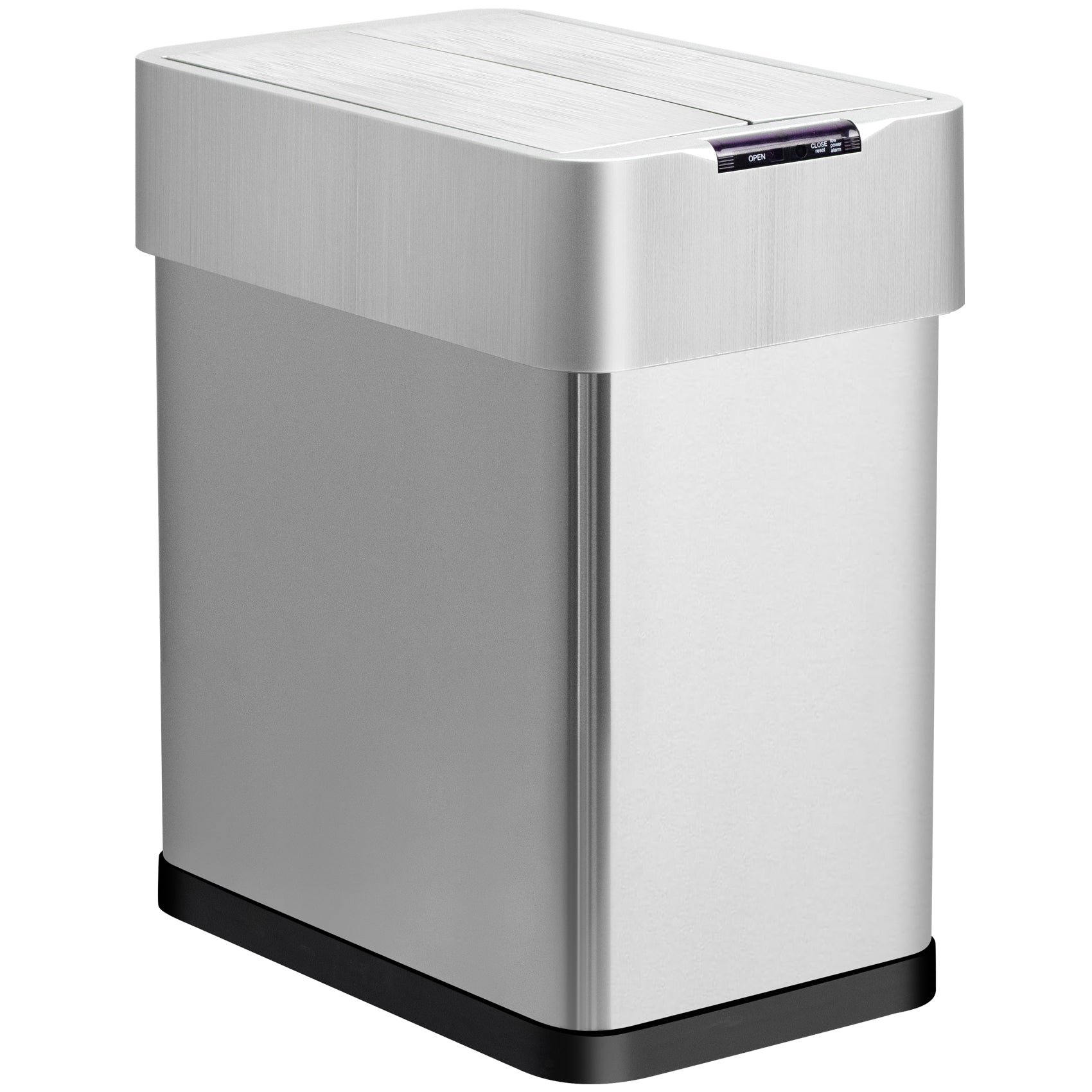 GRANDMA SHARK 30L Automatic Sensor Bin, Stainless Steel Touchless Rubbish Bin with Adjustable Infrared Sensor, Waterproof Kitchen Waste Bin with Soft Close Lid, Silver