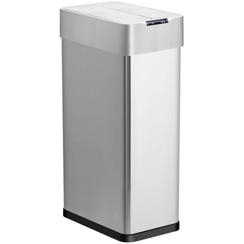 GRANDMA SHARK 70L Automatic Sensor Bin, Stainless Steel Touchless Rubbish Bin with Adjustable Infrared Sensor, Waterproof Kitchen Waste Bin with Soft Close Lid, Silver